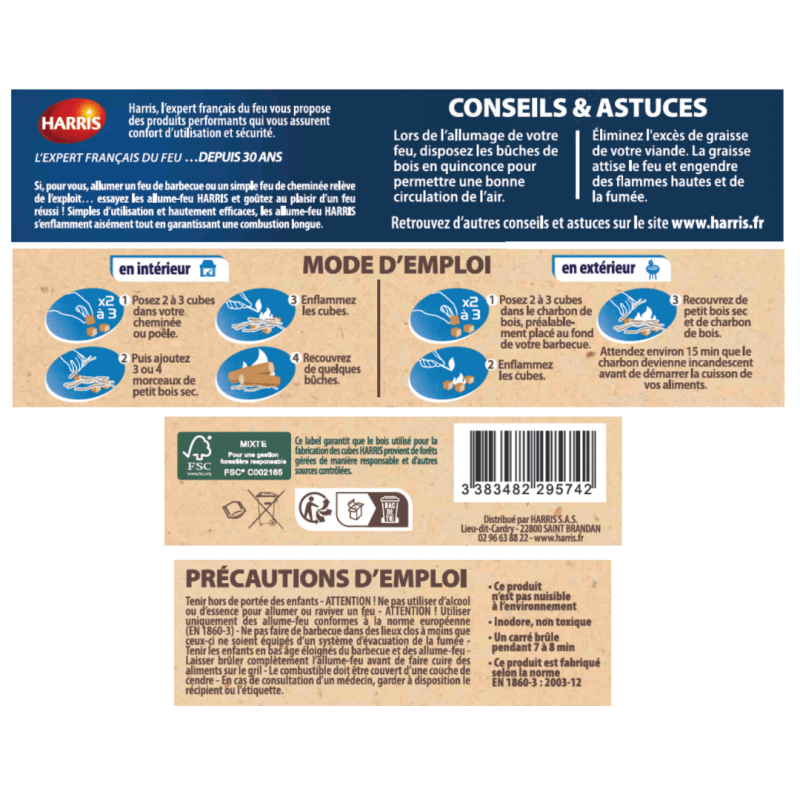 Acheter 80 cubes allume feu 100% végétal