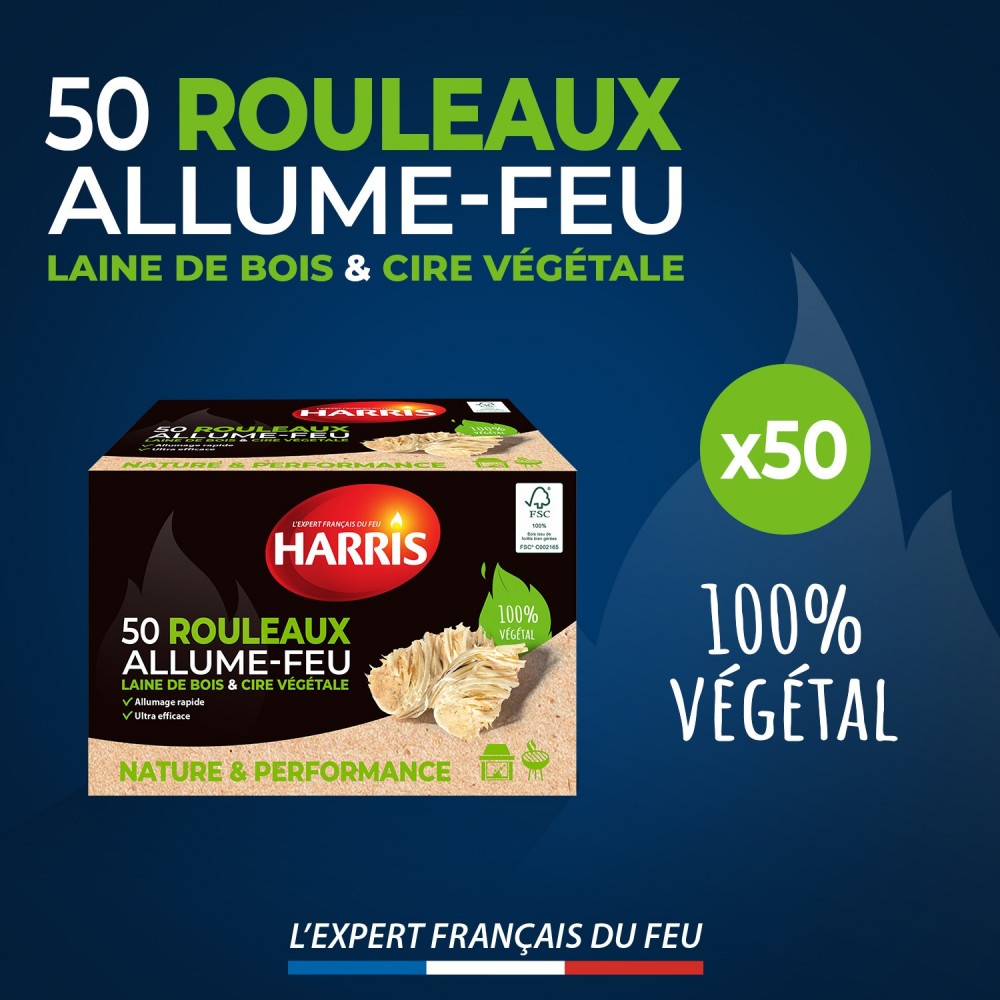 Acheter 50 rouleaux allume-feu 100% naturels
