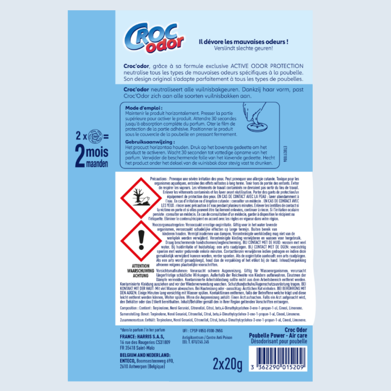 Acheter Absorbeur d'odeurs Poubelle Power x2