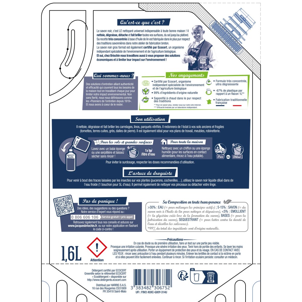 Acheter Savon noir liquide gros format Ecocert 1,6L