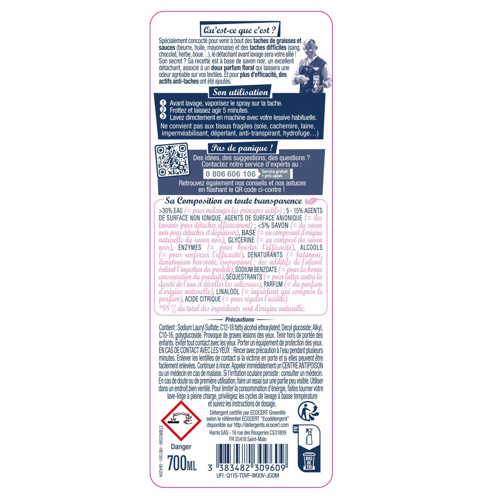 Acheter Le détachant avant lavage au Savon Noir