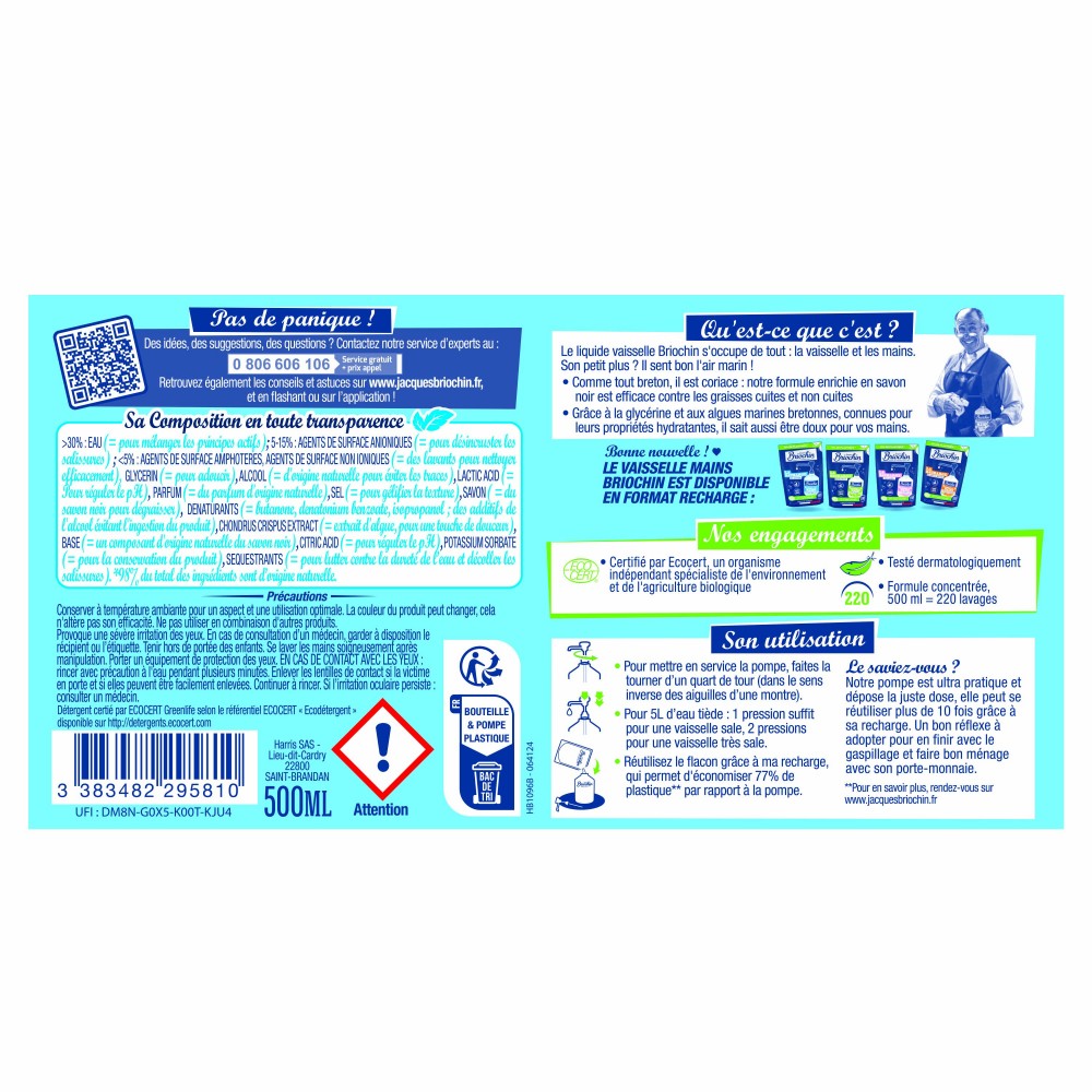 Acheter Liquide vaisselle et main savon noir et algues marines