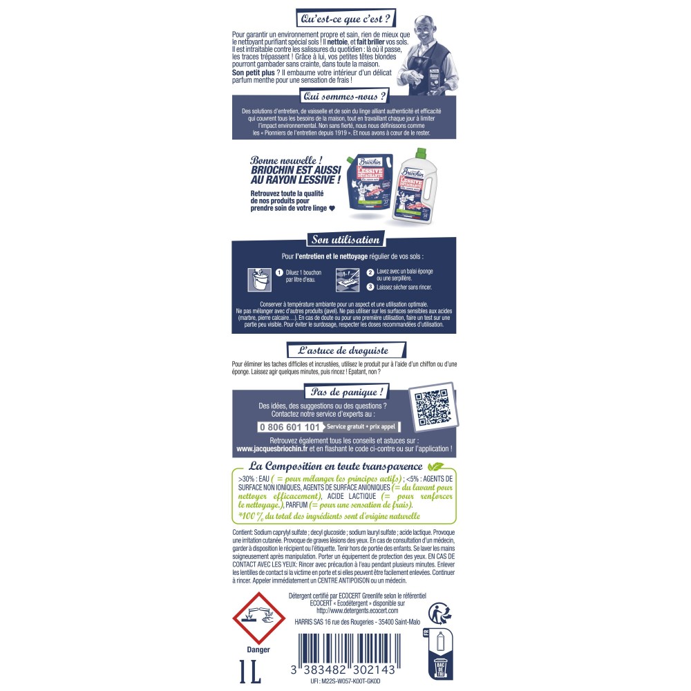 Acheter Nettoyant sol purifiant 1L