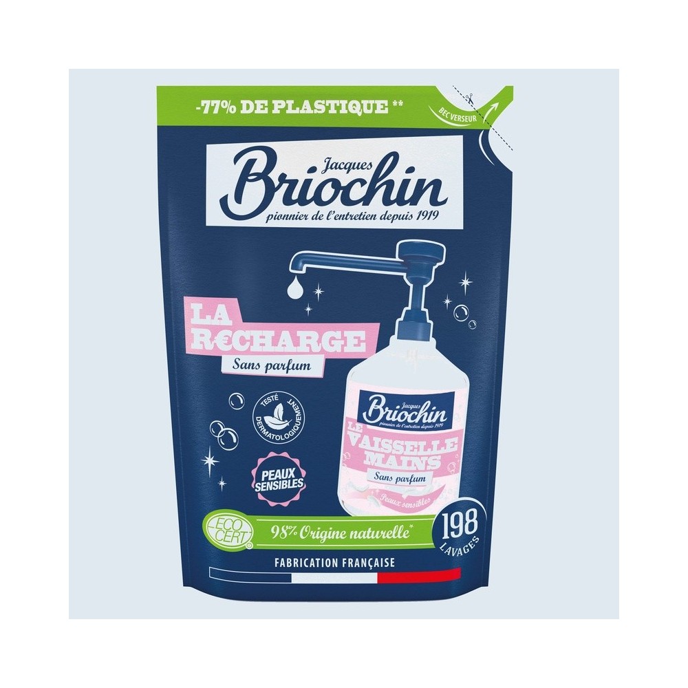 Jacques Briochin - Recharge Liquide vaisselle mains peaux sensibles