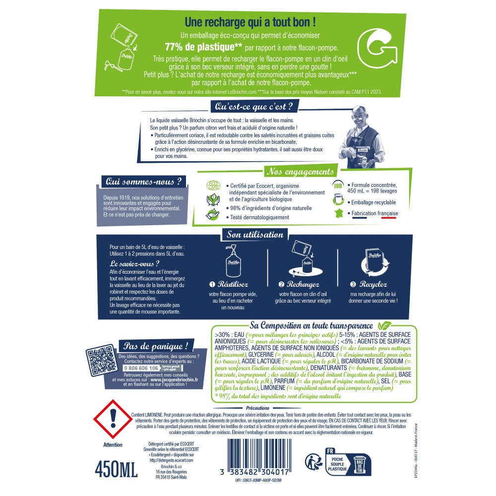 Acheter Recharge Liquide vaisselle au bicarbonate