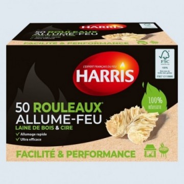 Harris - 50 rouleaux allume-feu 100% naturels