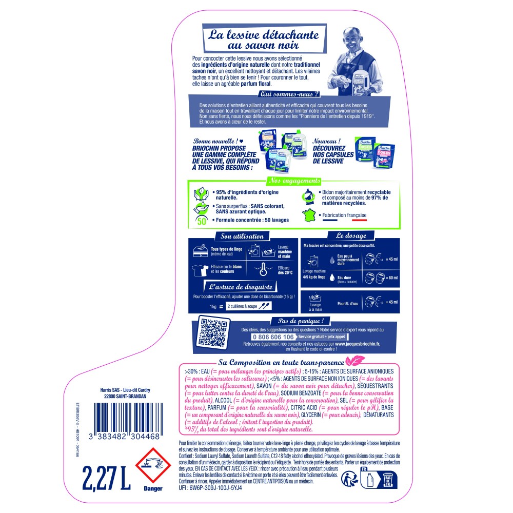 Acheter Lessive concentrée au savon noir 2,27L