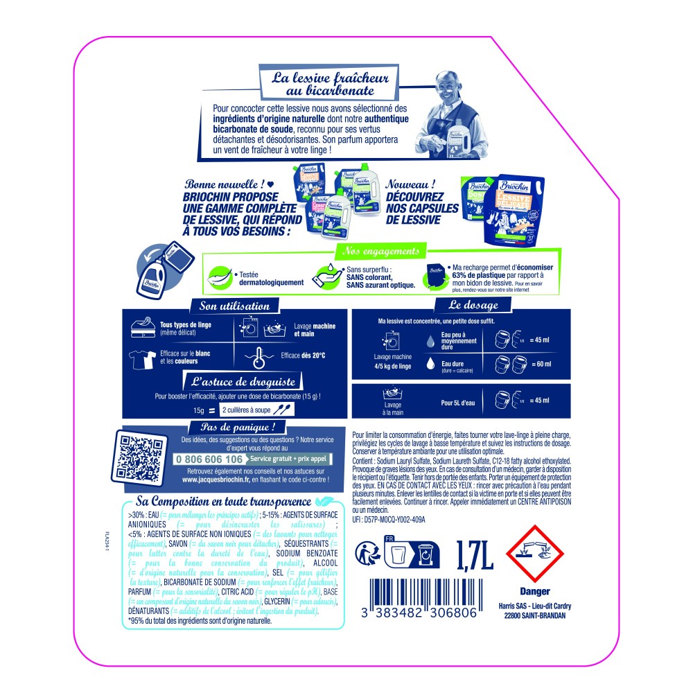 Acheter Recharge lessive bicarbonate 1,7L