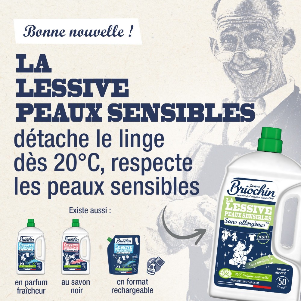 Acheter Lessive peaux sensibles 50 lavages 2,27L