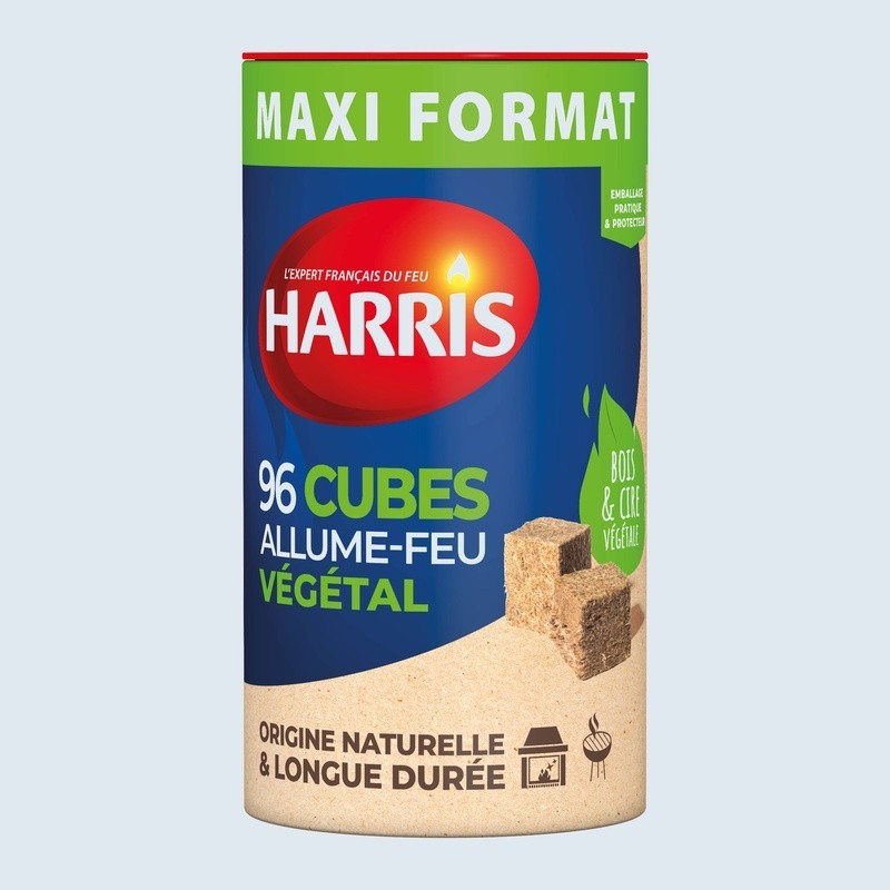 Harris - Cylindre 96 cubes allume feu 100% végétal