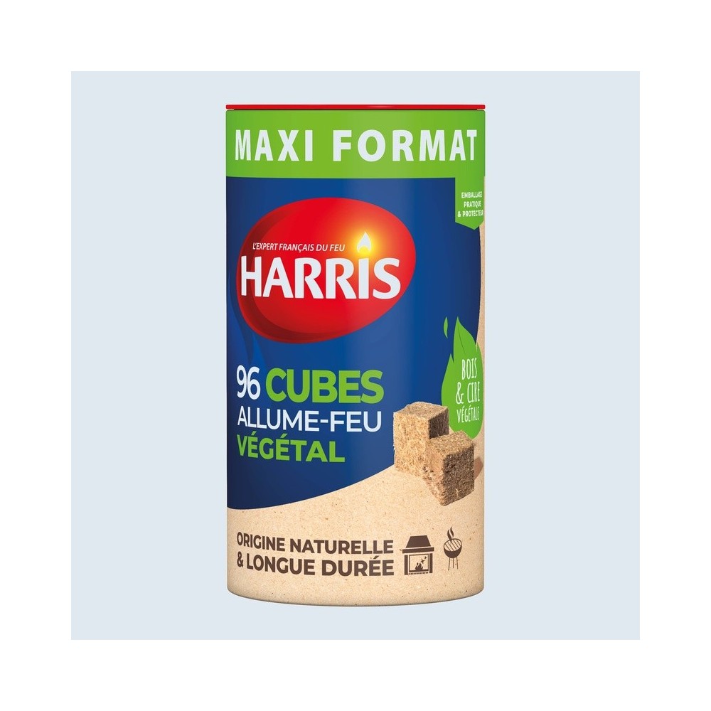 Harris - Cylindre 96 cubes allume feu 100% végétal