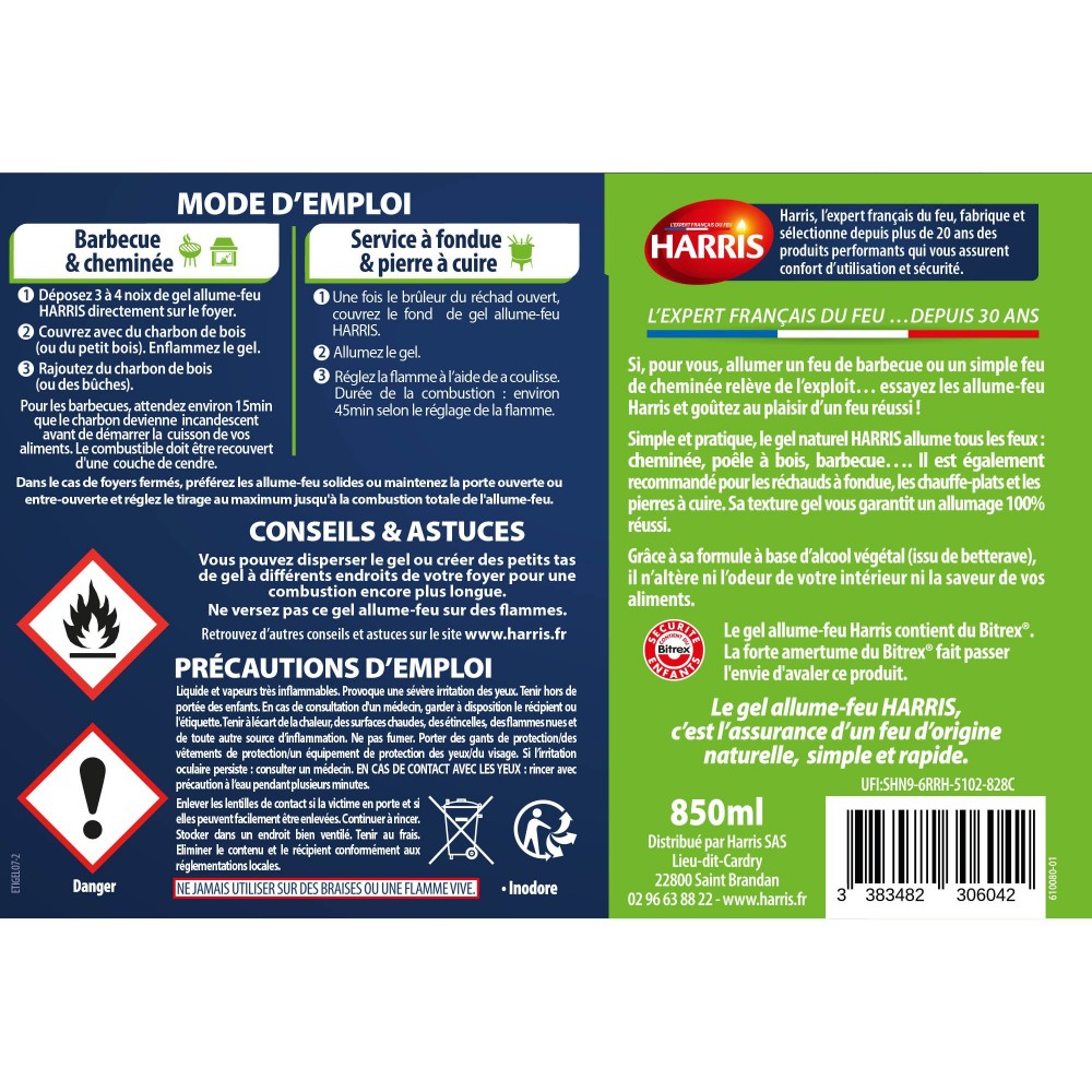 Acheter Gel allume-feu naturel 850ml