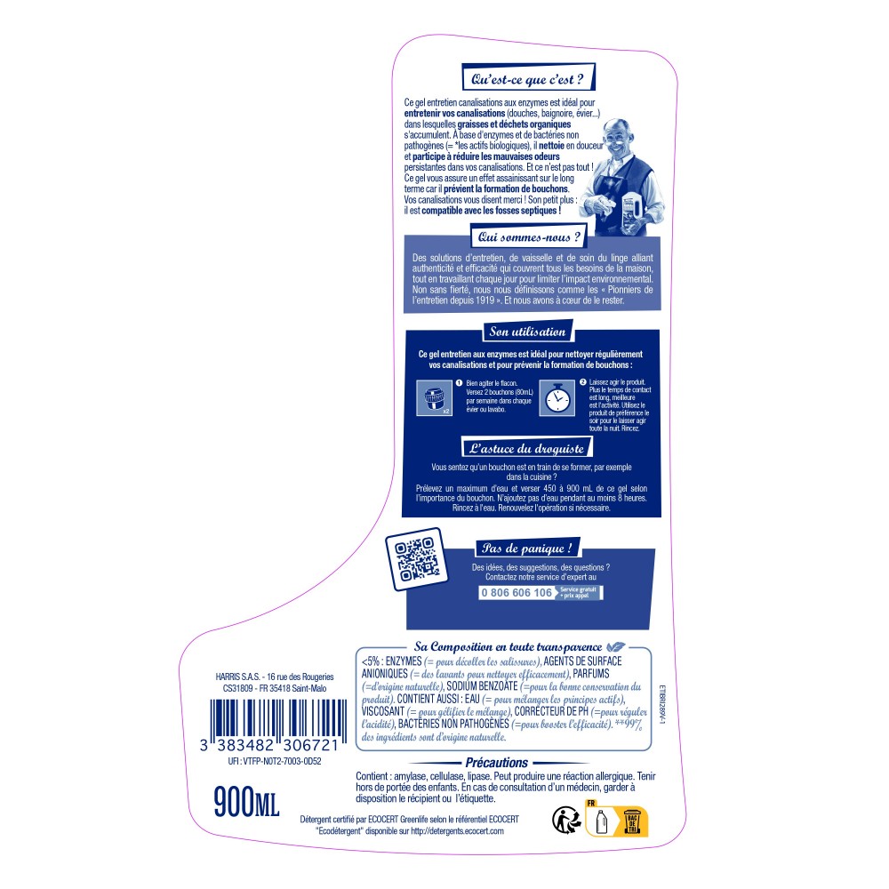 Acheter Gel entretien canalisations