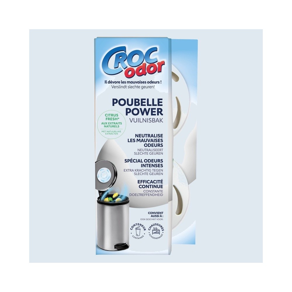 Croc Odor - Absorbeur d'odeurs Poubelle Power x2