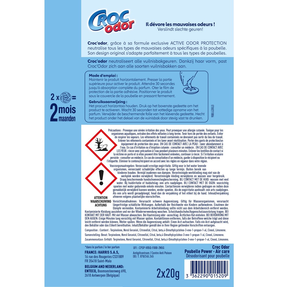 Acheter Absorbeur d'odeurs Poubelle Power x2