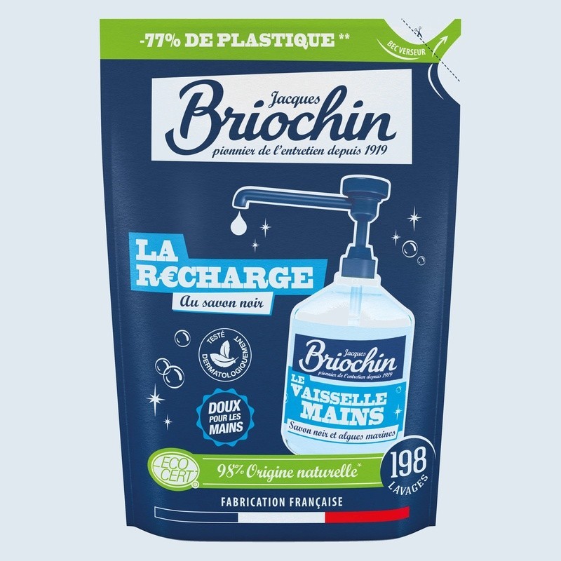 Jacques Briochin - Recharge liquide vaisselle mains savon noir