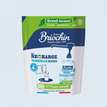 Jacques Briochin - GRAND FORMAT - Recharge Liquide Vaisselle Mains Savon noir & Algues Marines Ecocert