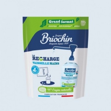 Jacques Briochin - GRAND FORMAT - Recharge Liquide Vaisselle Mains Savon noir & Algues Marines Ecocert