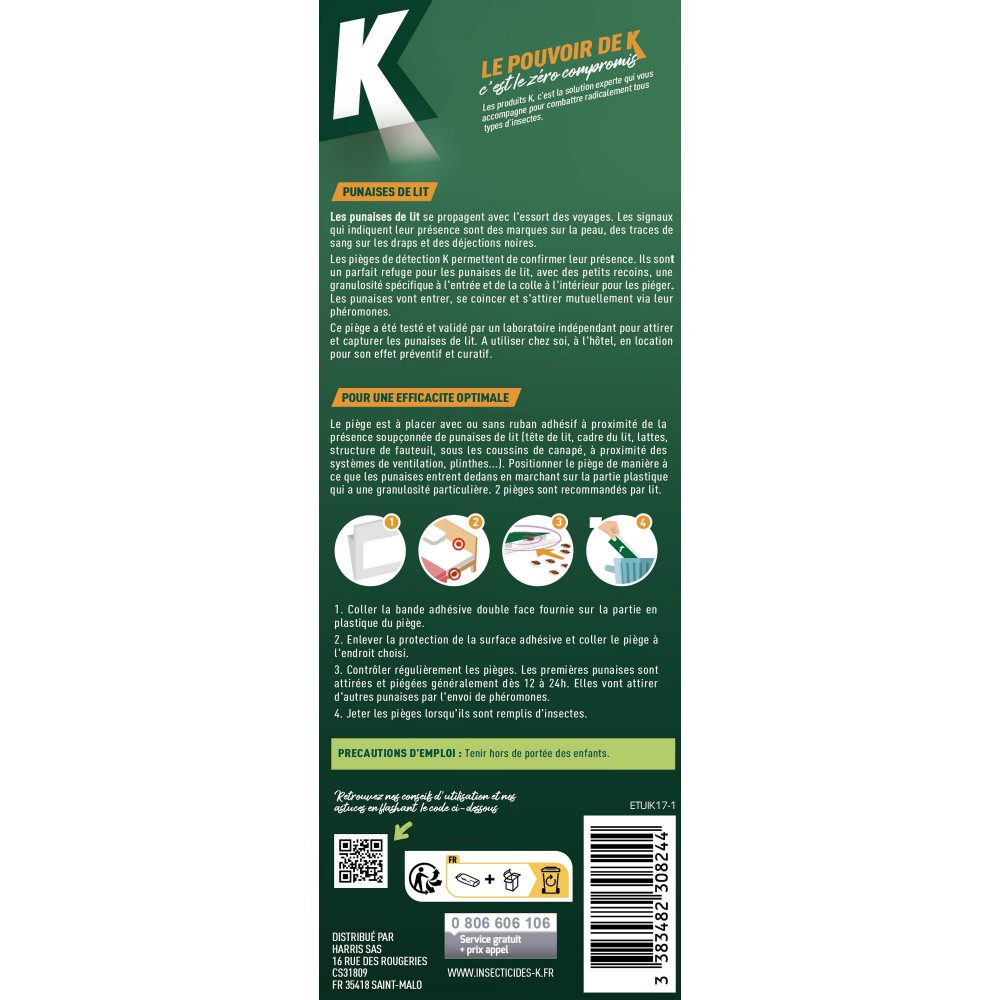 Acheter Piège à punaises de lit x4