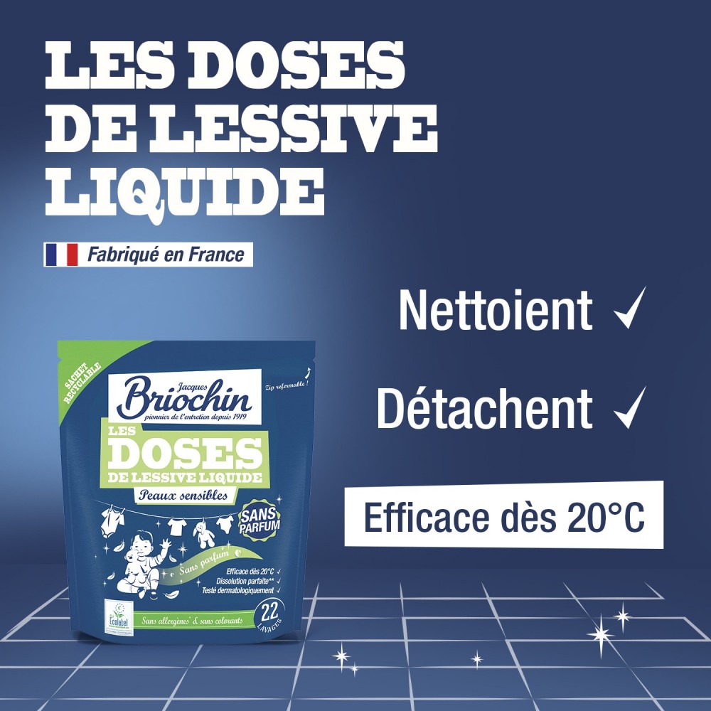 Acheter 22 doses Lessive Liquide Peaux Sensibles