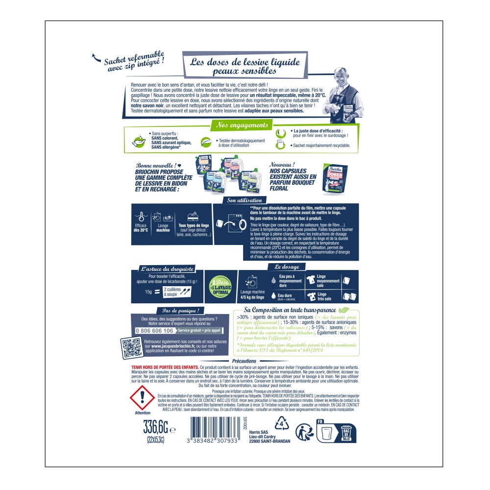 Acheter 22 doses Lessive Liquide Peaux Sensibles