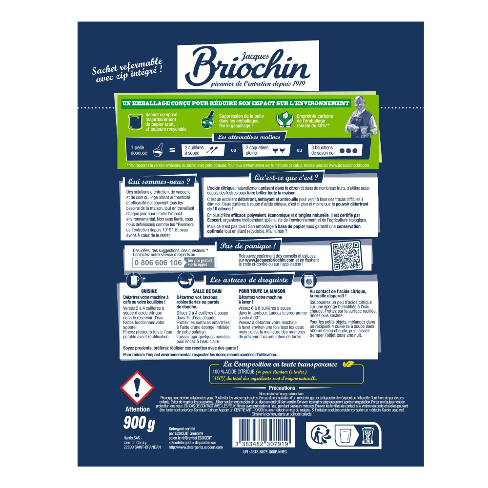 Acheter L'Acide Citrique grand format - 900g