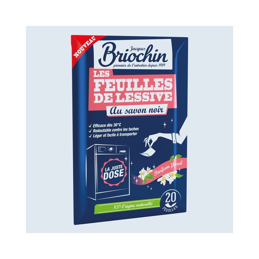 Jacques Briochin - Feuilles de lessive au Savon noir parfum Bouquet floral