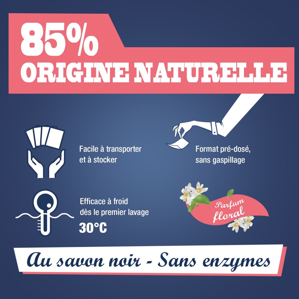 Acheter Feuilles de lessive au Savon noir parfum Bouquet floral