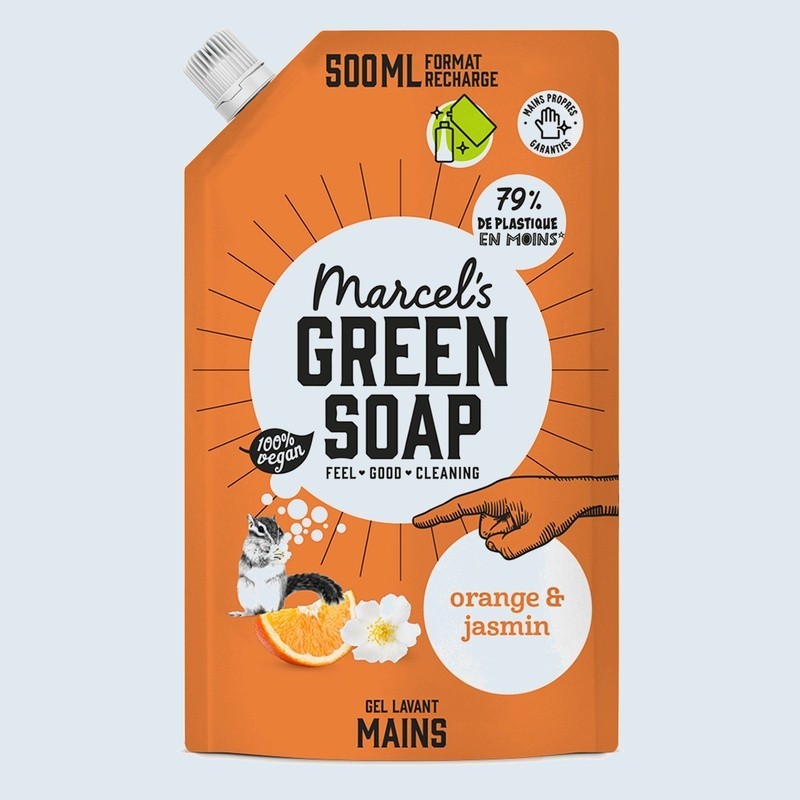 Marcel's Green Soap - Recharge Gel Lavant Mains Orange & Jasmin
