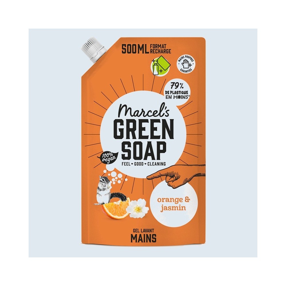 Marcel's Green Soap - Recharge Gel Lavant Mains Orange & Jasmin