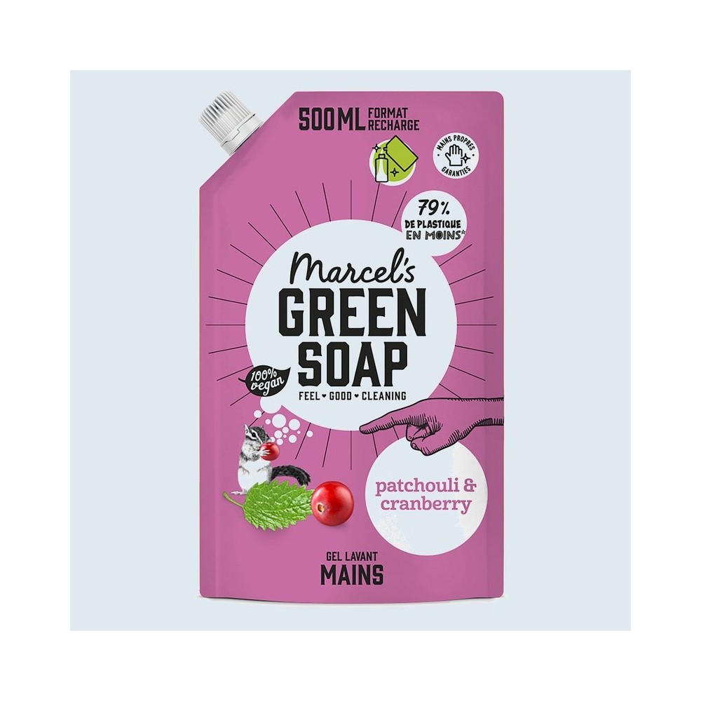 Marcel's Green Soap - Recharge Gel Lavant Mains Patchouli & Cranberry