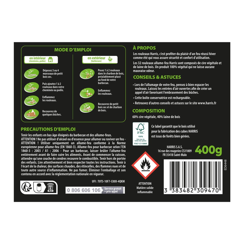 Acheter Cylindre Rouleaux allume feu 100% végétal