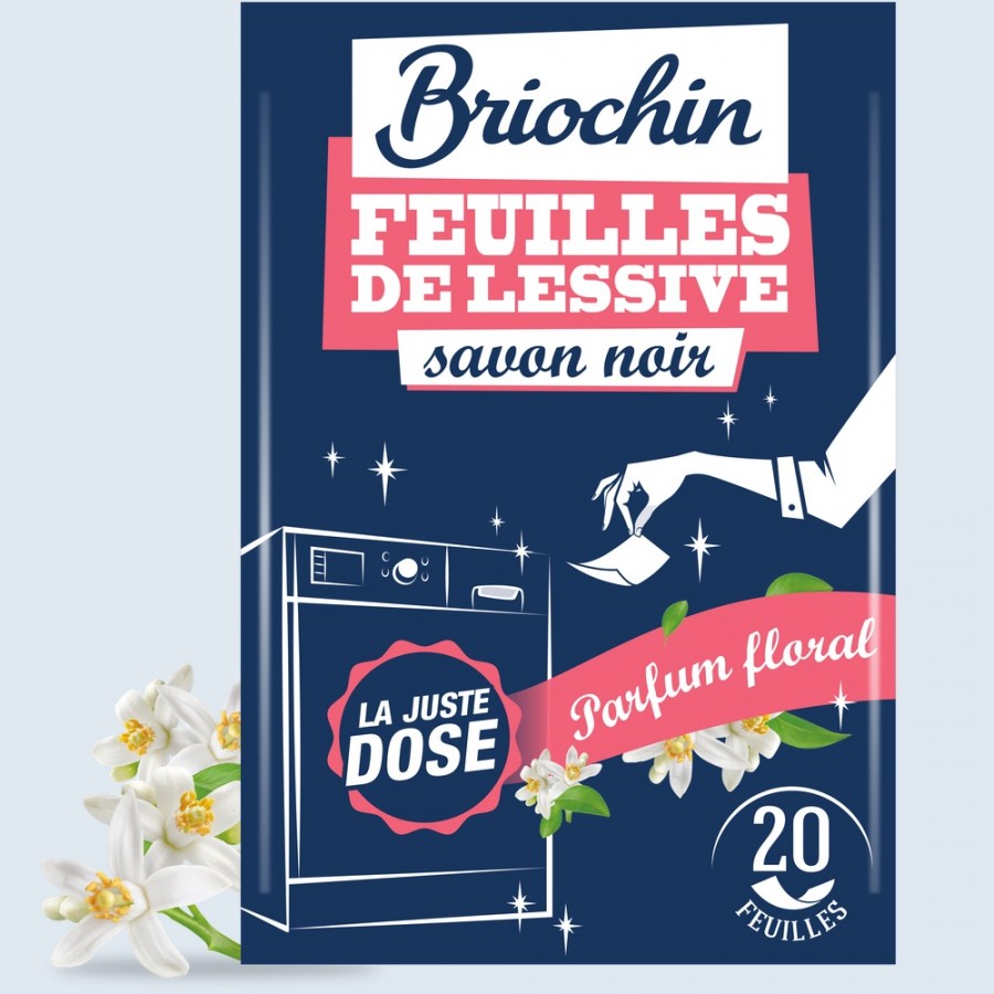 Jacques Briochin - Feuilles de lessive au Savon noir parfum Bouquet floral