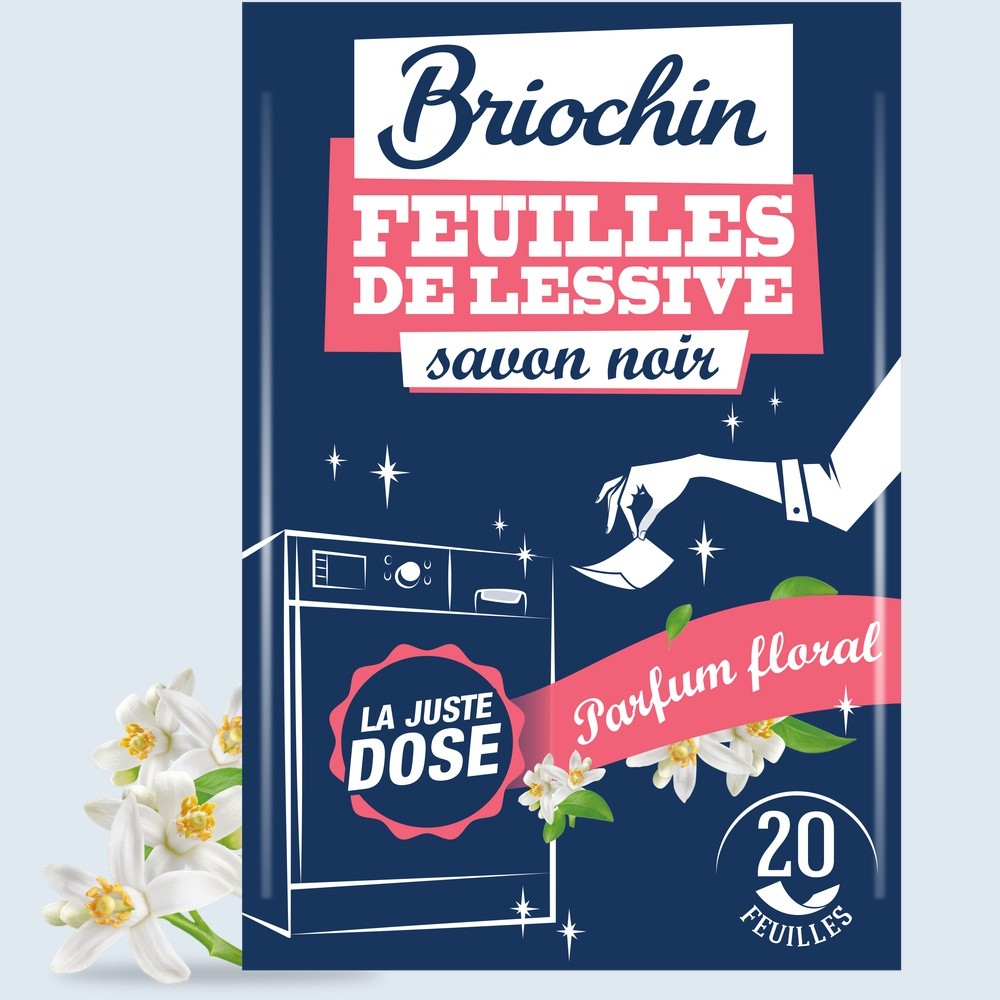 Jacques Briochin - Feuilles de lessive au Savon noir parfum Bouquet floral