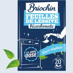 Jacques Briochin - Feuilles de lessive au Bicarbonate parfum Brise végétale