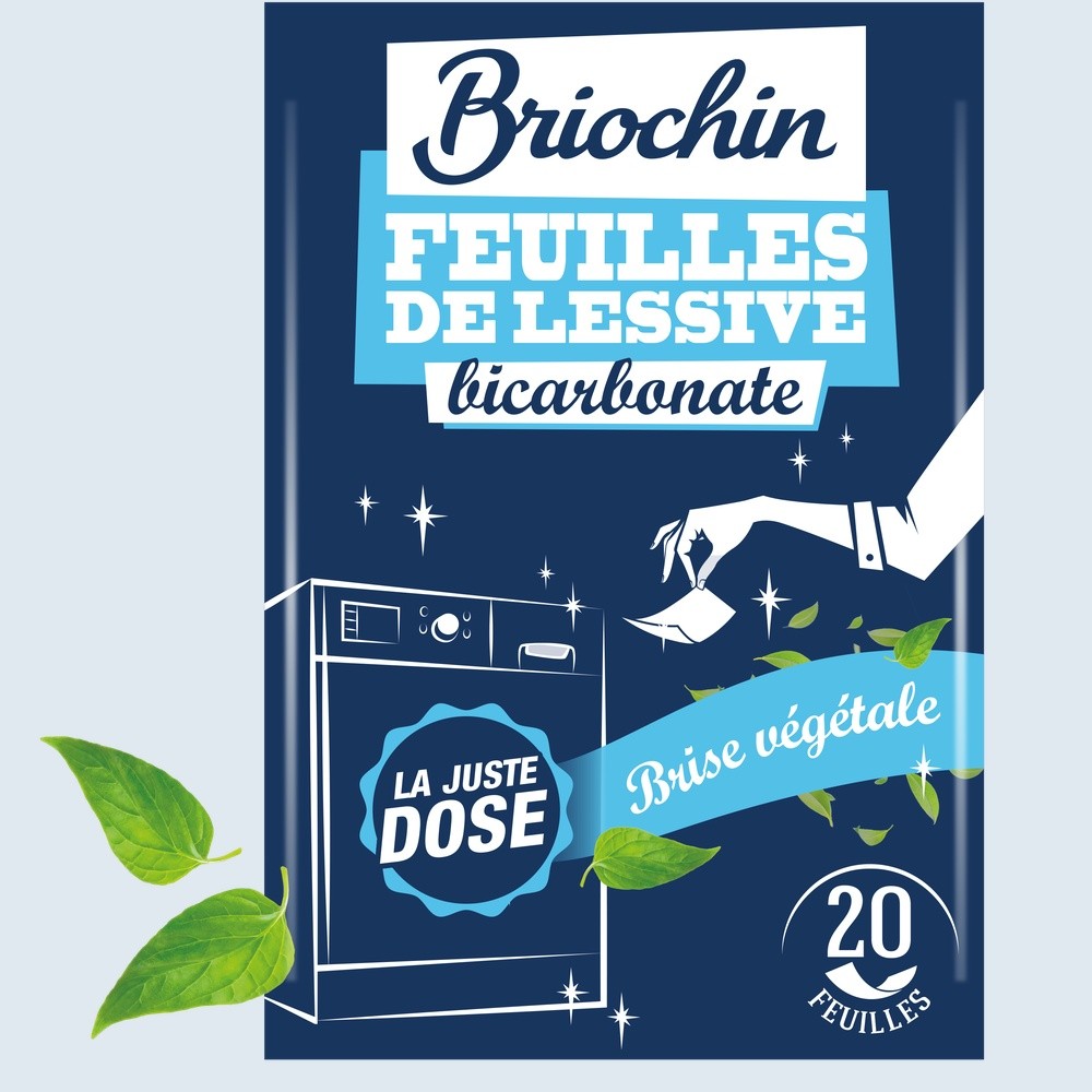 Jacques Briochin - Feuilles de lessive au Bicarbonate parfum Brise végétale