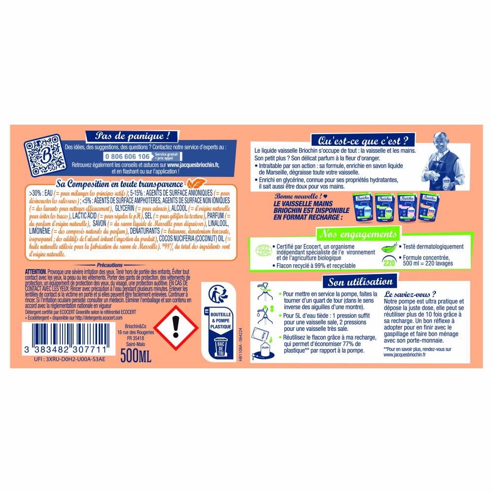 Acheter Liquide Vaisselle Mains Savon de Marseille & fleur d'oranger