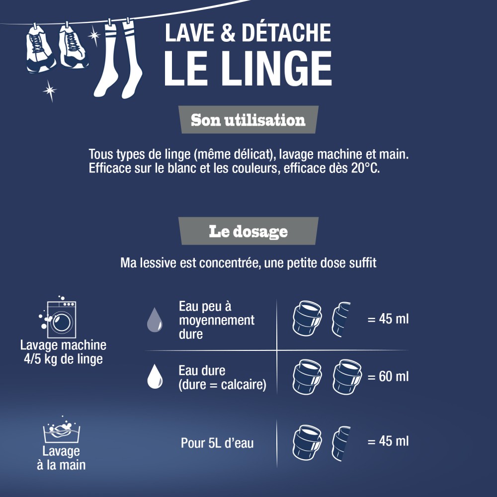 Acheter Lot de 3 recharges de lessives fraicheur au bicarbonate