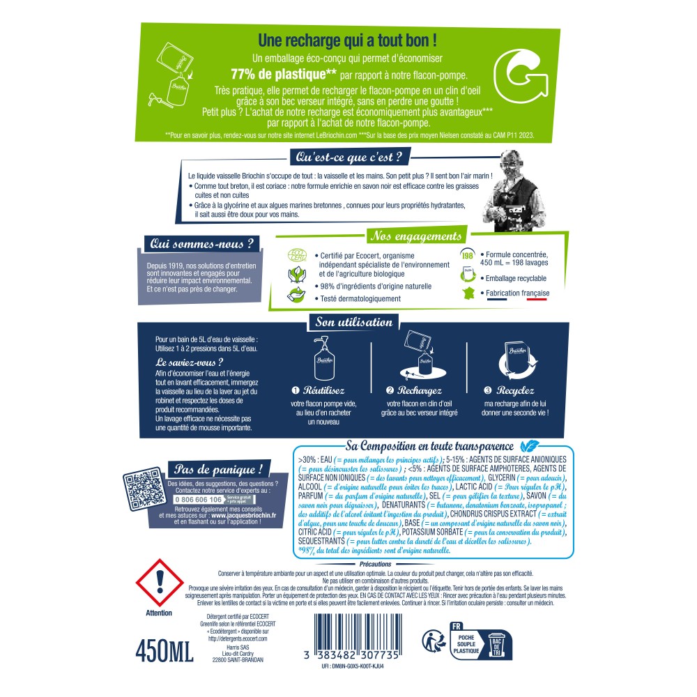 Acheter Recharge liquide vaisselle mains savon noir