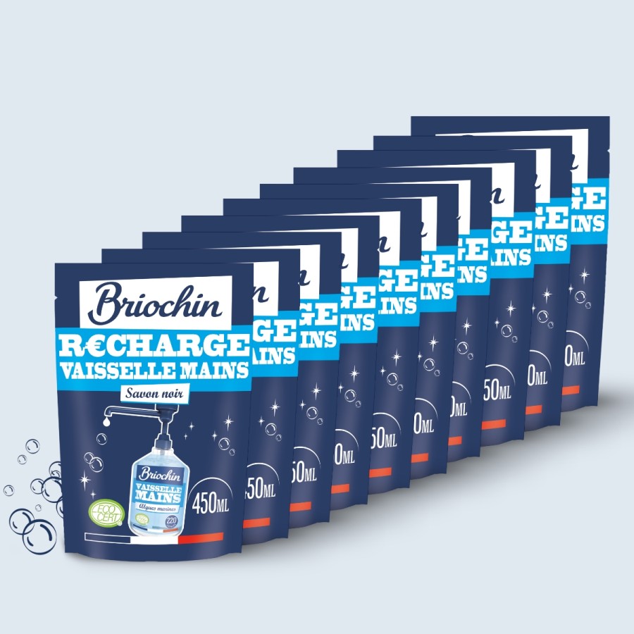 Acheter Lot de 10 recharges liquide vaisselle au savon noir