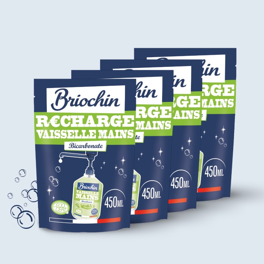 Acheter Lot de 4 recharges liquide vaisselle au bicarbonate