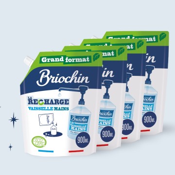 Acheter Lot de 4 Recharge Liquide Vaisselle Mains Savon noir & Algues Marines Grand Format