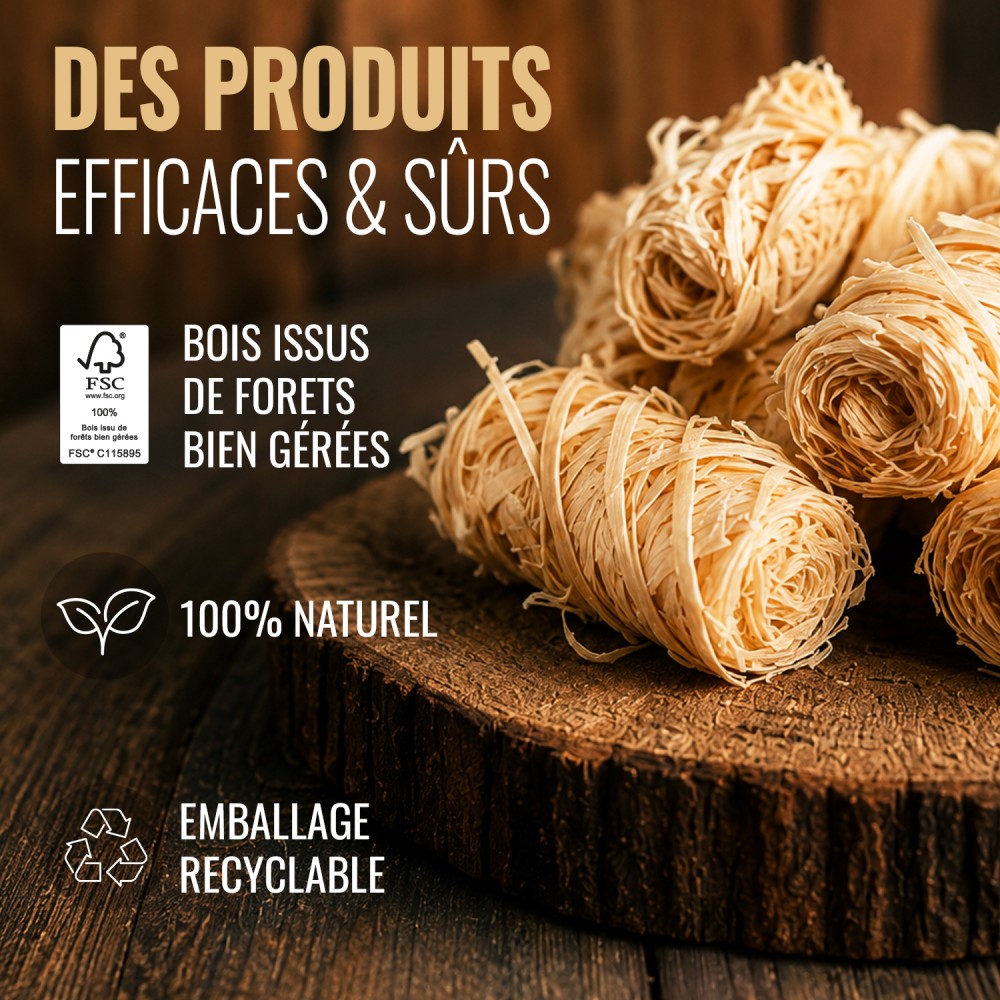 Acheter Cylindre Rouleaux allume feu 100% végétal