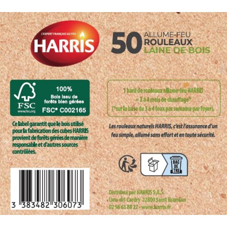 50 rouleaux allume-feu naturels FSC®