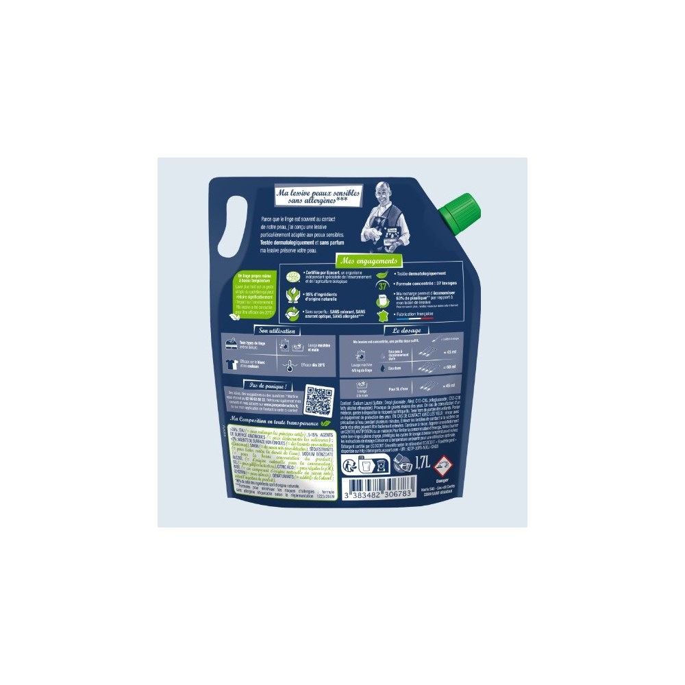 Acheter Recharge lessive peaux sensibles 1,7L