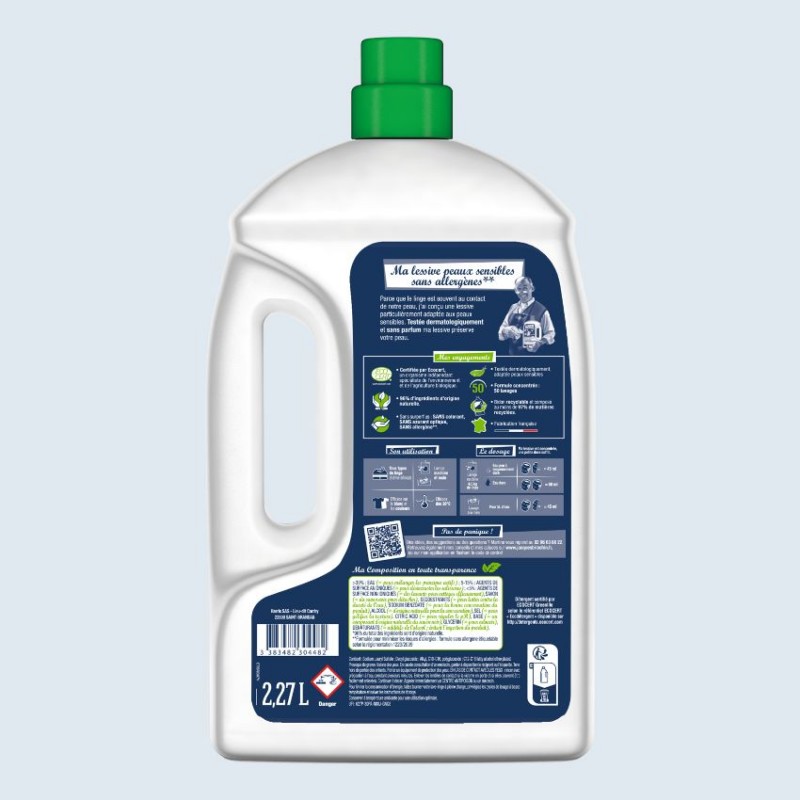 Acheter Lessive peaux sensibles 50 lavages 2,27L