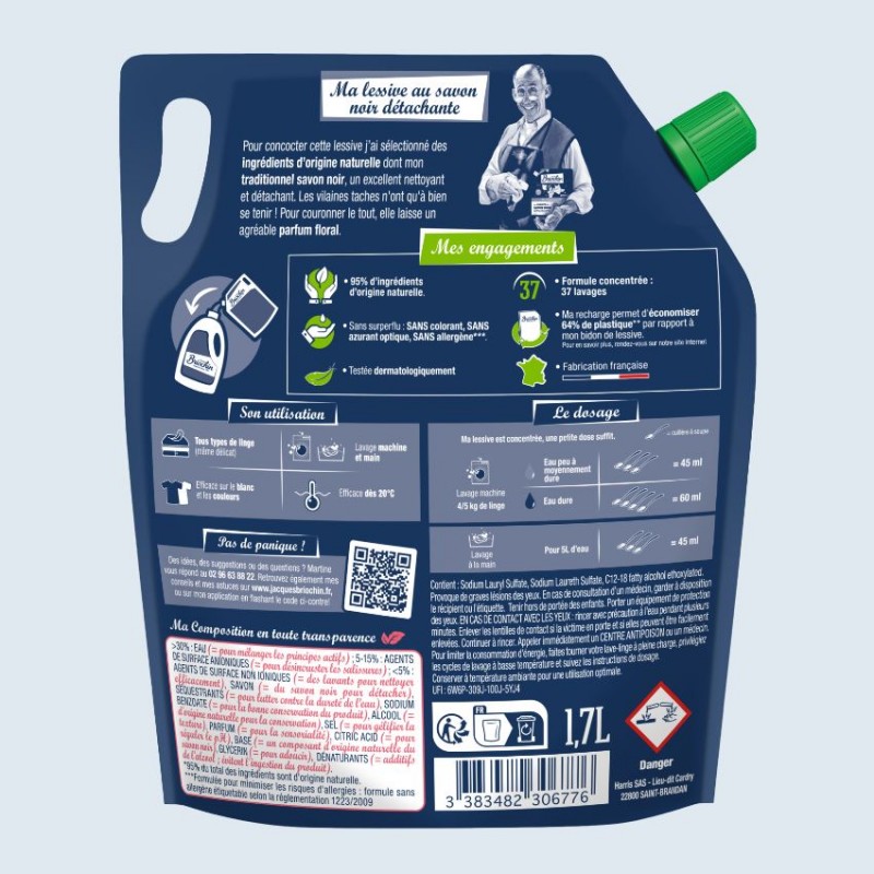 Acheter Recharge lessive savon noir 1,7L