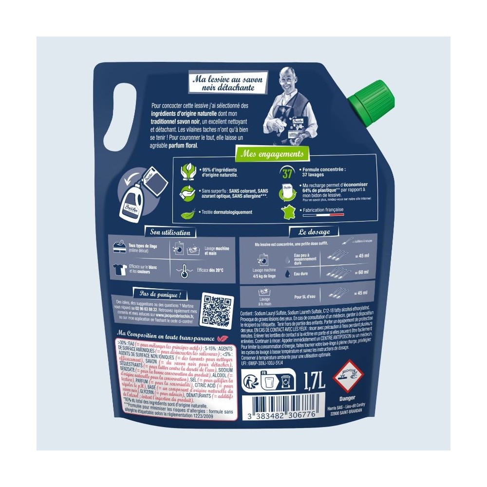 Acheter Recharge lessive savon noir 1,7L