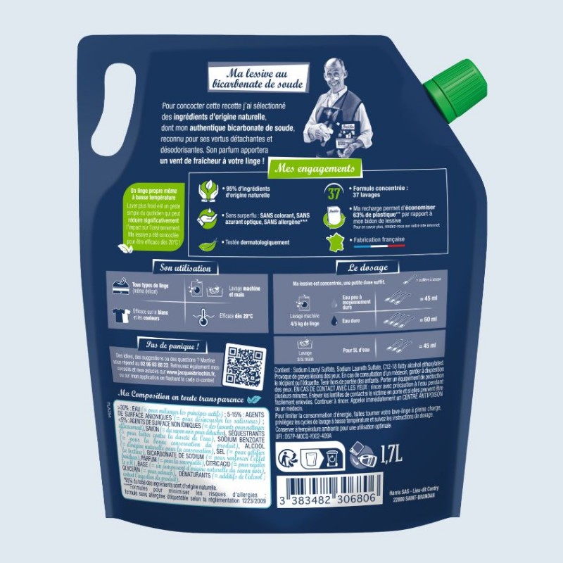 Acheter Recharge lessive bicarbonate 1,7L