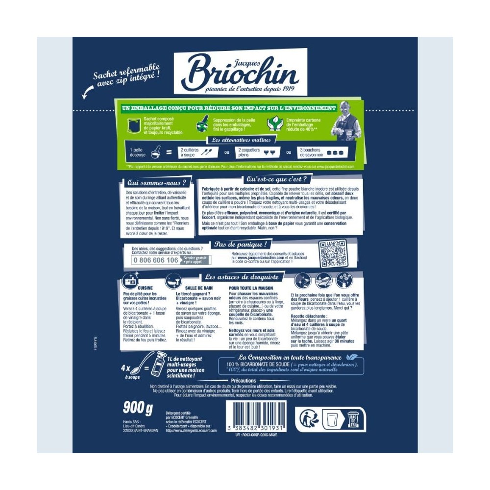 Acheter Lot de 3 bicarbonate de soude 900g